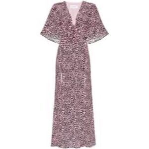 Elegant Pink Patterned Maxi Dress